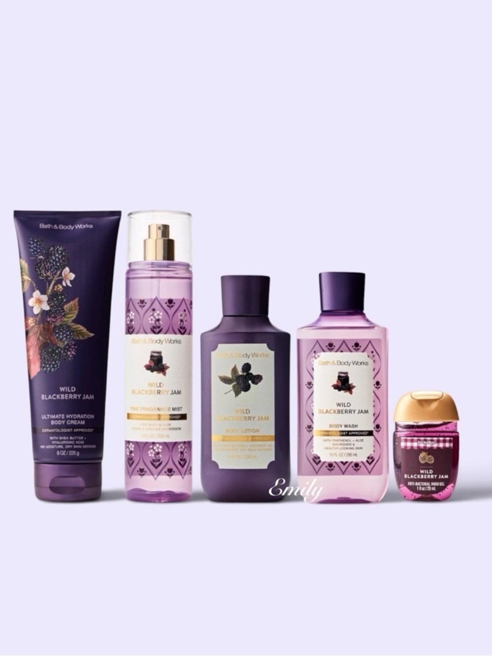 NEW! 5-Pc Bath & Body Works WILD BLACKBERRY JAM Body Care Bundle Set